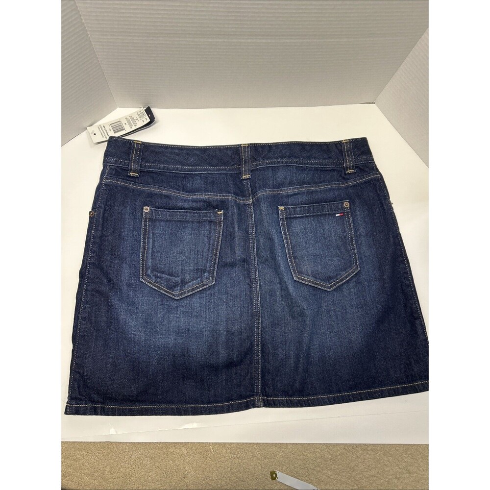 NWT Tommy Hilfiger Denim Blue Jean Skirt Size 16 Stretch Dark Wash - Picture 3 of 8